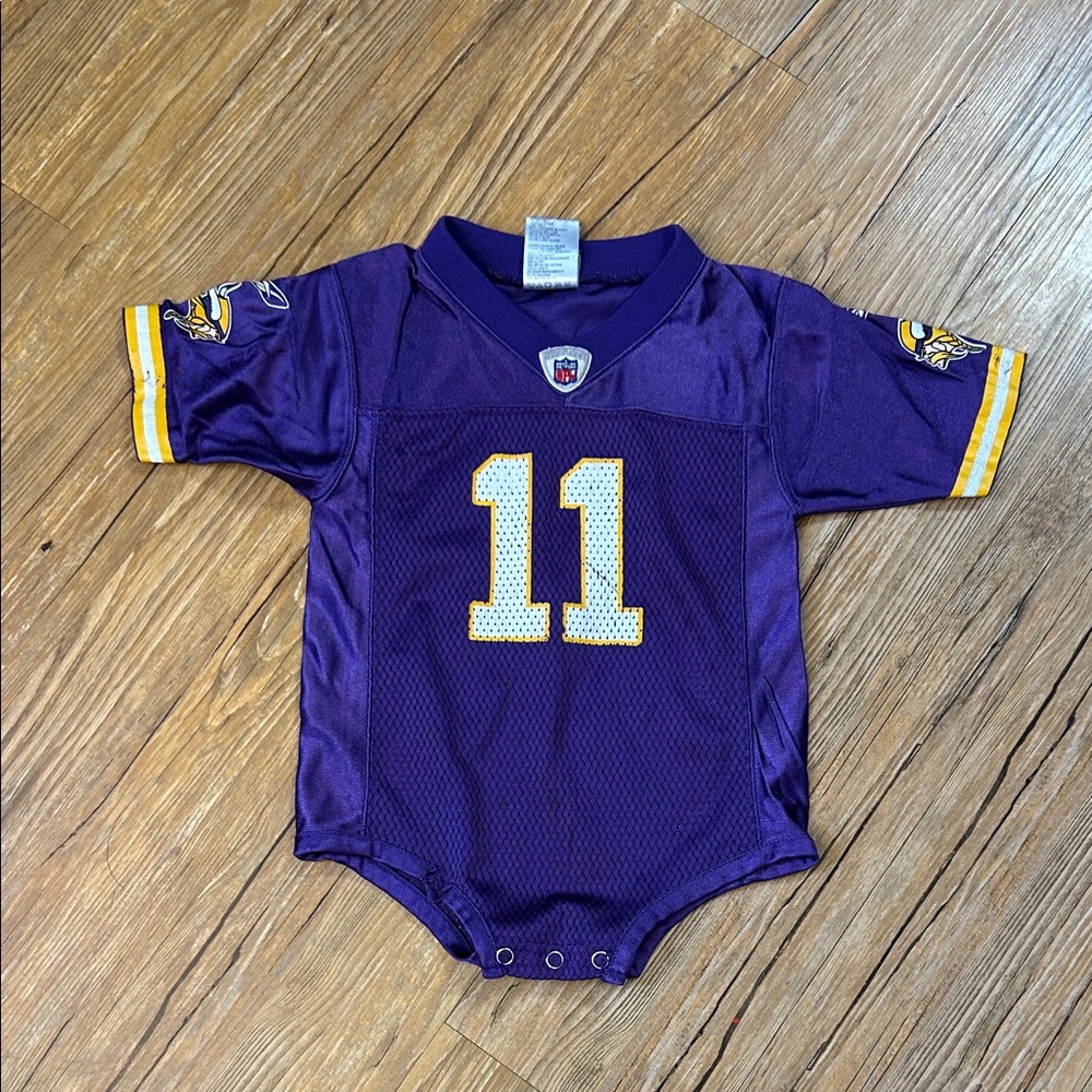 Reebok NFL Vikings Toddler Jersey Onesie Purple Size 24 Months Vintage